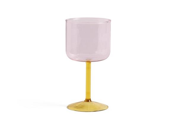 Tint vinglas 2 pk pink - gul fra HAY