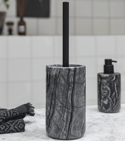 Marble toiletbørste - marmor toiletbørste i grå/sort fra Mette Ditmer