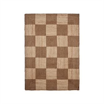 Chess Rug - ternet jute tæppe 200x140 cm fra OYOY