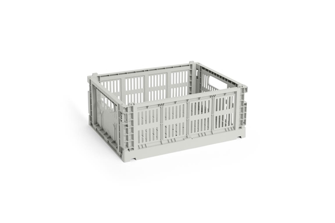 HAY Colour Crate folde opbevaringskasse medium grå