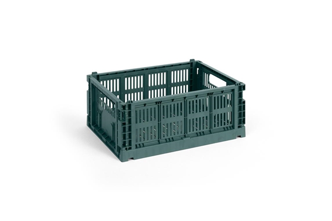 HAY Colour Crate folde opbevaringskasse medium mørkegrøn