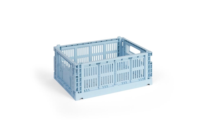 HAY Colour Crate folde opbevaringskasse medium soft blue