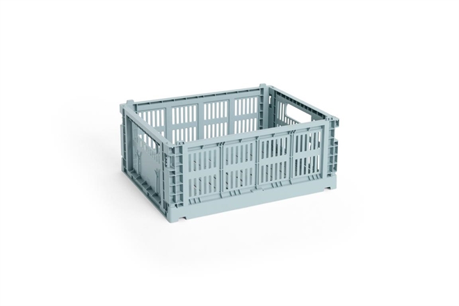 HAY Colour Crate folde opbevaringskasse medium dusty blue