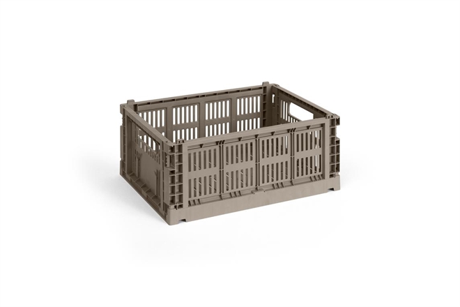 HAY Colour Crate folde opbevaringskasse medium varm grå