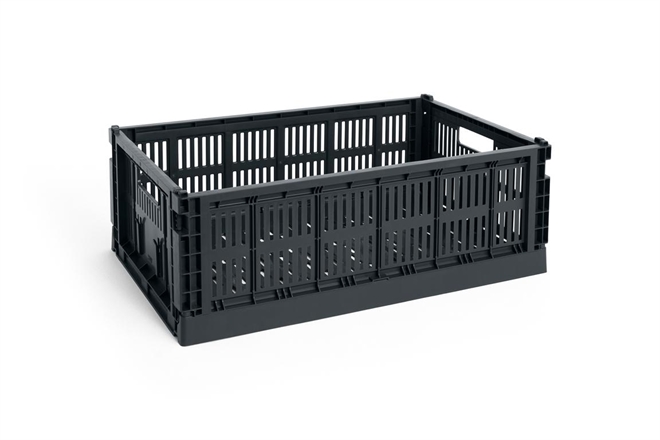 HAY Colour Crate folde opbevaringskasse large charcoal