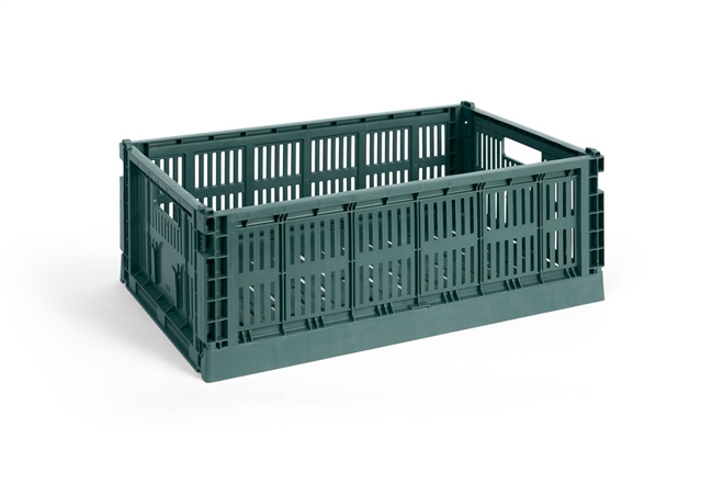 HAY Colour Crate folde opbevaringskasse large mørkegrøn