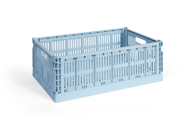 HAY Colour Crate folde opbevaringskasse large soft blue