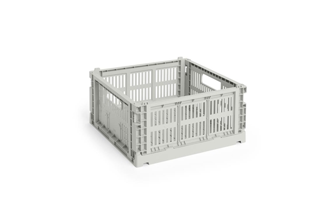 HAY Colour Crate folde opbevaringskasse medium square grå