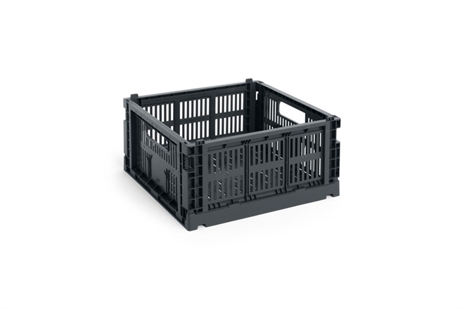 HAY Colour Crate folde opbevaringskasse medium square charcoal