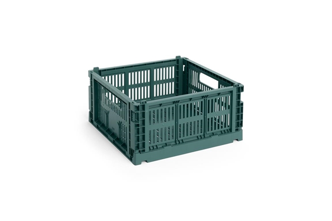 HAY Colour Crate folde opbevaringskasse medium square mørkegrøn