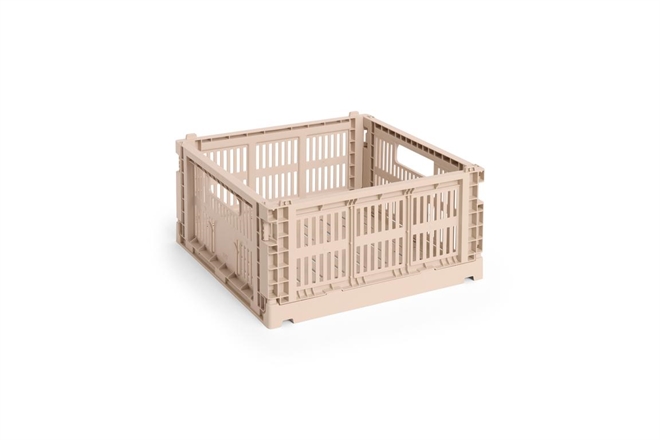 HAY Colour Crate folde opbevaringskasse medium square pudder