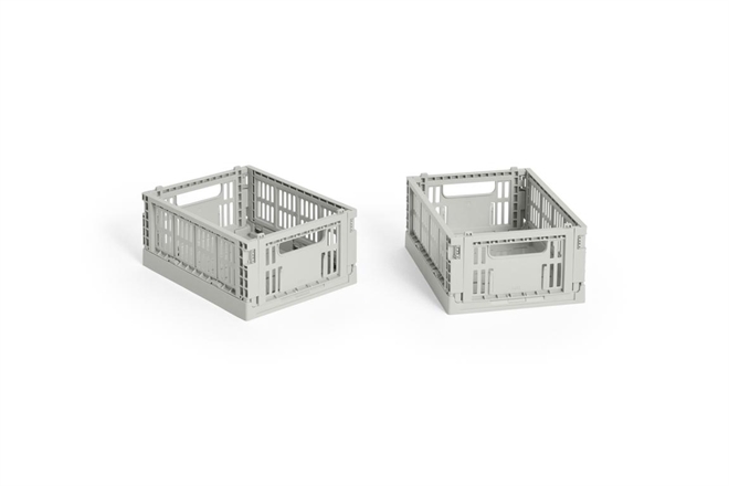 HAY Colour Crate folde opbevaringskasse mini sæt af to stk grå
