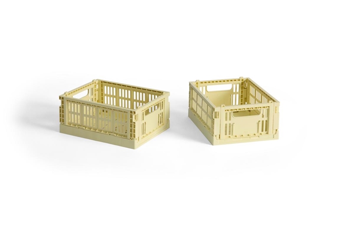 HAY Colour Crate folde opbevaringskasse mini sæt af to stk light gul
