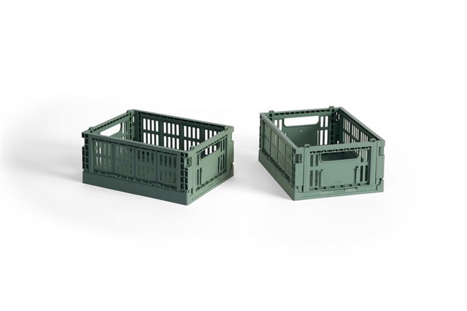HAY Colour Crate folde opbevaringskasse mini sæt af to stk saga green