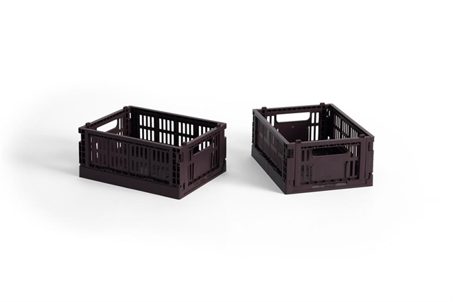 HAY Colour Crate folde opbevaringskasse mini sæt af to stk bordeaux