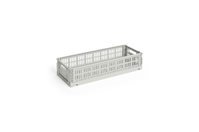 HAY Colour Crate folde opbevaringskasse mini oblong grå