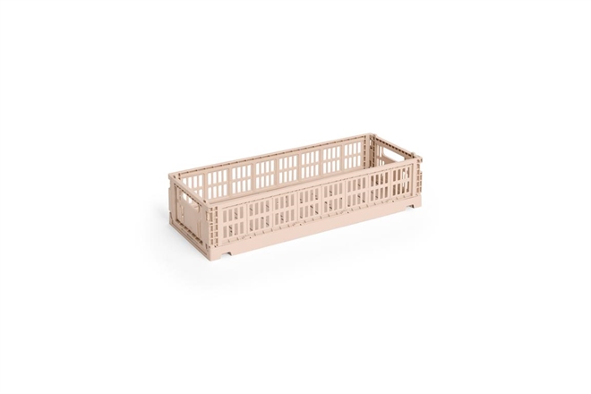 HAY Colour Crate folde opbevaringskasse mini oblong pudder