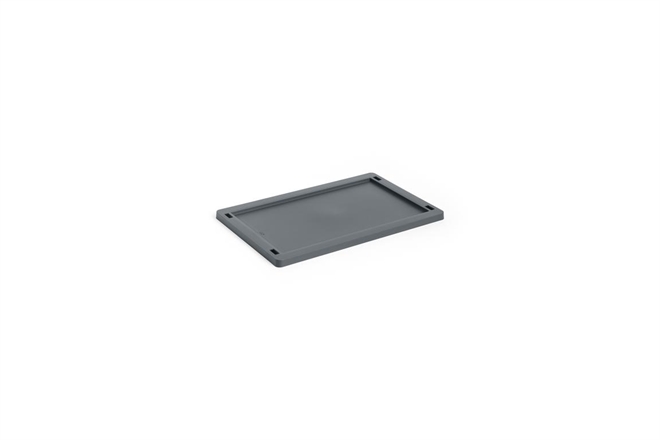 HAY Colour Crate plastik låg small til opbevaringskasse charcoal