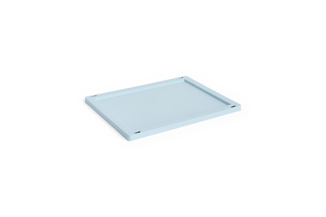 HAY Colour Crate plastik låg medium til opbevaringskasse soft blue