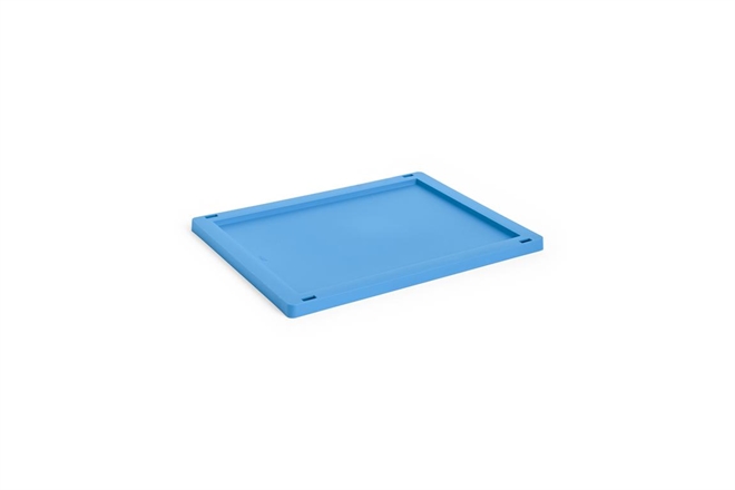 HAY Colour Crate plastik låg medium til opbevaringskasse electric blue