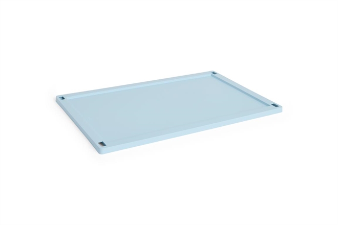 HAY Colour Crate plastik låg large til opbevaringskasse soft blue