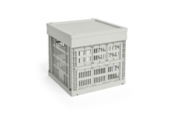 HAY Colour Crate plastik låg medium til square/cube opbevaringskasse grå