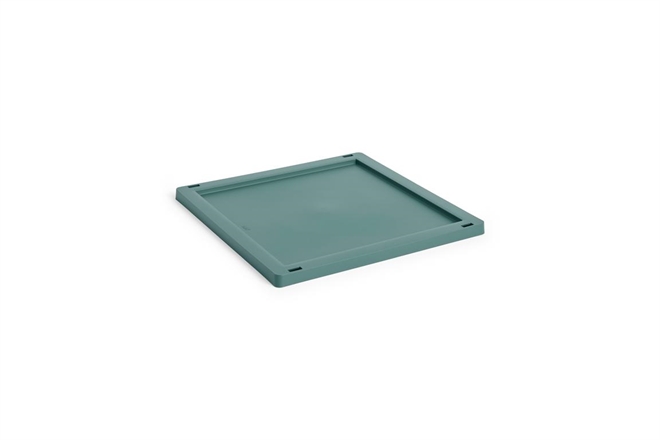 HAY Colour Crate plastik låg medium til square/cube opbevaringskasse mørkegrøn