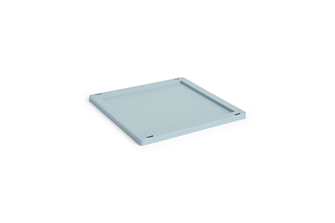 HAY Colour Crate plastik låg medium til square/cube opbevaringskasse dusty blue
