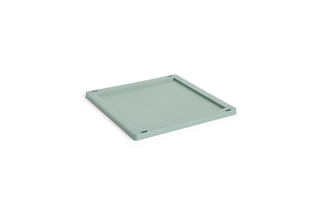 HAY Colour Crate plastik låg medium til square/cube opbevaringskasse saga green