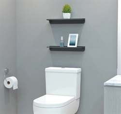 Glider hylde til badet sort - montering uden skruer fra Better Living