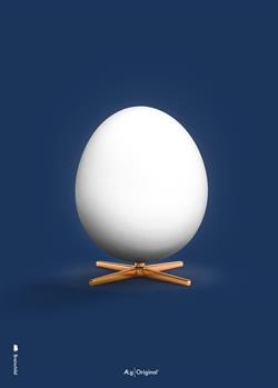 Plakat Ægget-Original mørkeblå 50x70 cm fra Brainchild