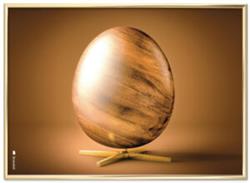Plakat Ægget figur med brun baggrund 30x40 vandret cm fra Brainchild