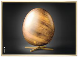Plakat Ægget figur med sort baggrund 30x40 cm vandret fra Brainchild