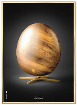 Plakat Ægget figur med sort baggrund 30x40 cm fra Brainchild