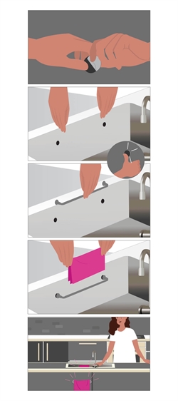 Magnetisk karkludholder sort til ALLE vaske / overflader fra Bymagnet 