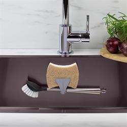 Magnetisk Svampe- & Opvaskebørsteholder grå til corian og granitvask fra Bymagnet