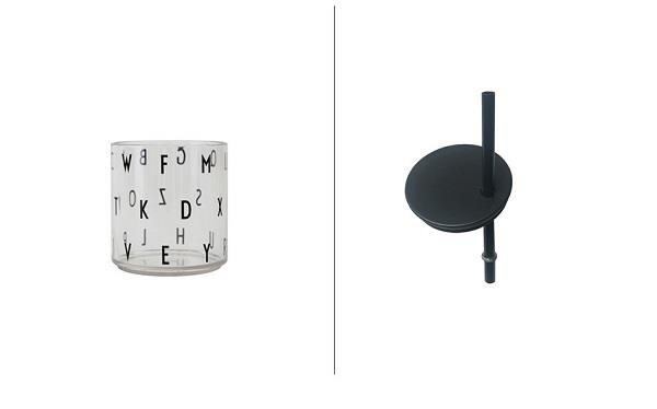 Kids drikkeglas ABC i tritan med sugerørs låg fra Design Letters