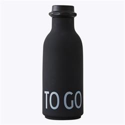 Drikkedunk - drikkeflaske sort To Go Design Letters