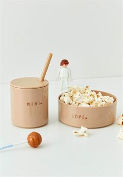Mini Favorit bowl - skål med print fra Design Letters Beige - Love