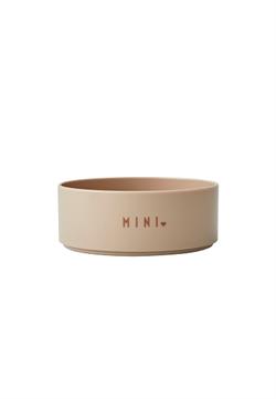 Mini Favorit bowl - skål med print fra Design Letters Beige - Love