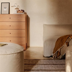 Aun cotton Puf - Ø40 - Off-white fra Ferm Living