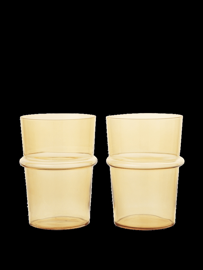 Boya glas høj gul - Sæt of 2 fra Ferm Living