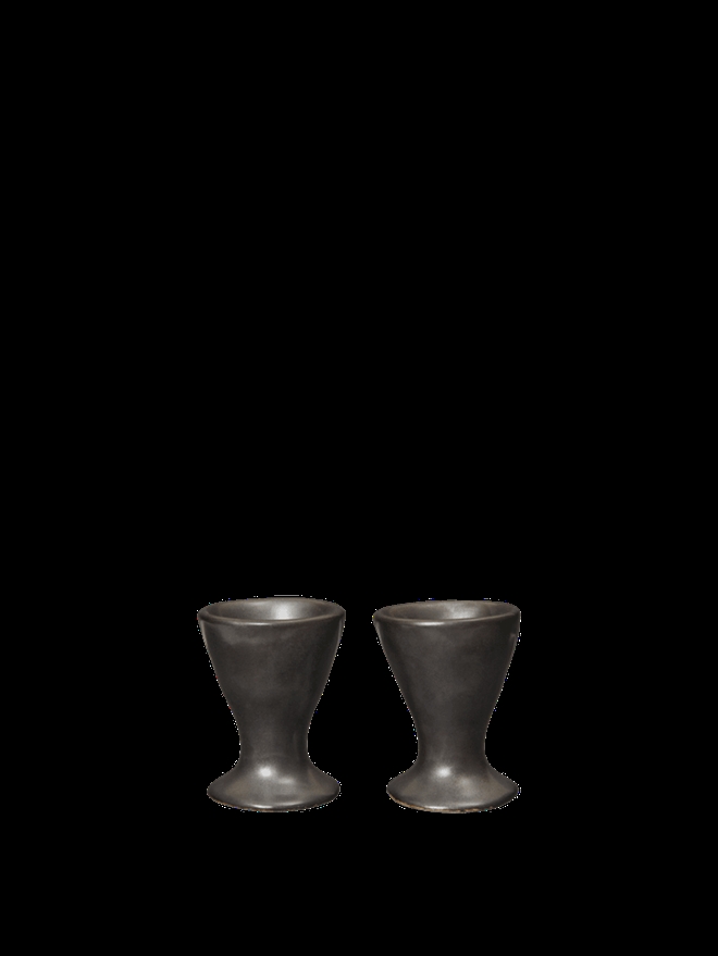 Flow æggebæger - sæt af 2 i sort fra Ferm Living