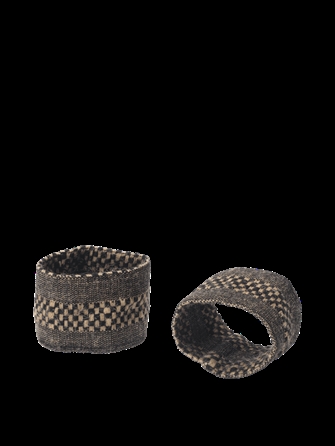 Gather servietringe 2 stk sort/natur fra Ferm Living