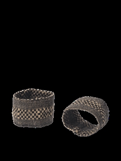 Gather servietringe 2 stk sort/natur fra Ferm Living
