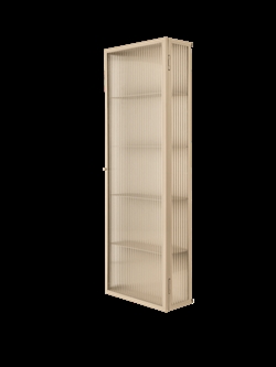 Vægskab med glaslåge i cashmere  - Haze Reeded Glass høj fra Ferm Living