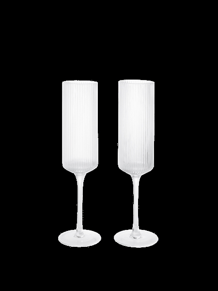 Ripple Champagne Flutes klar 2 stk fra Ferm Living
