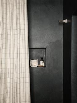 Badeforhæng Chambray Grid sand Ferm Living