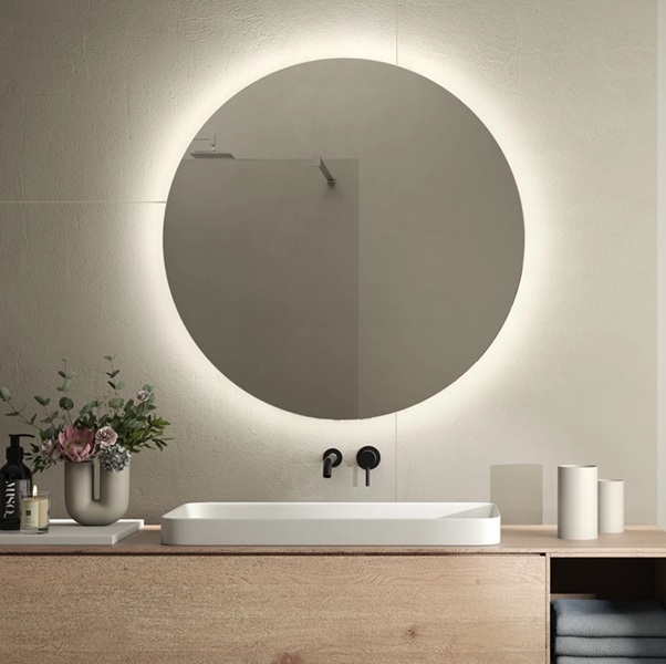 Rundt spejl med LED lys flere størrelser fra Gedy