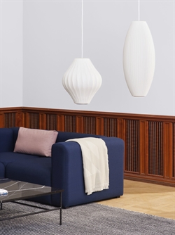 Loftlampe Nelson Cigar Crisscross Bubble medium Ø33 i offwhite fra HAY